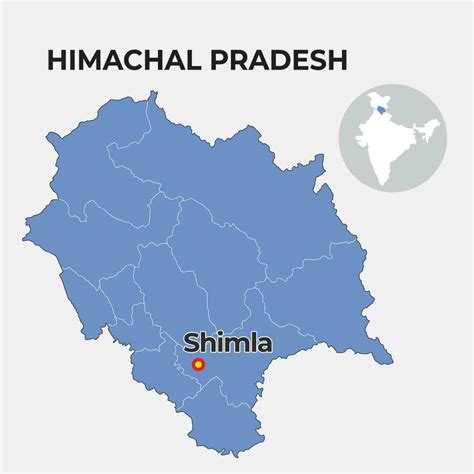 Himachal Pradesh locator map showing District and its capital 36124857 Vector Art at Vecteezy