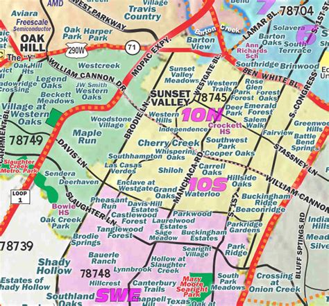 Austin, Texas - Map of Subdivisions and Neighborhoods