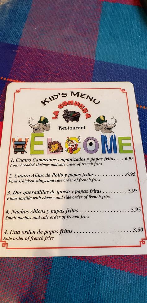 Menu at La Condesa Restaurant, Chicago, N Ashland Ave