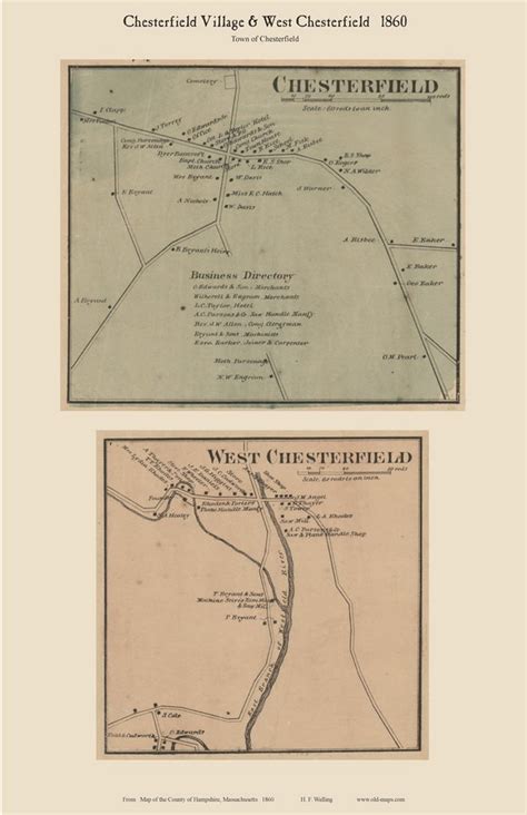 Chesterfield Village 1860 Old Town Map With Homeowner Names ...