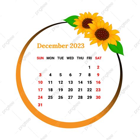 December Calendar Vector Design Images, 2023 December Month Calendar, Monthly Calendar, 2023 ...