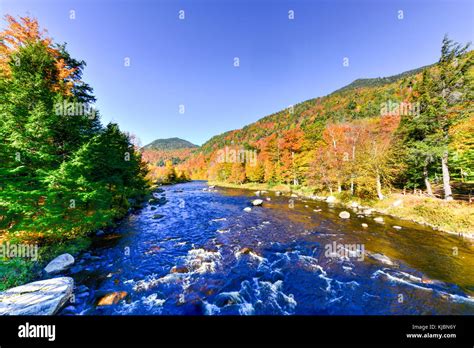 Adirondacks Peak Fall Foliage in upstate New York along the Ausable ...