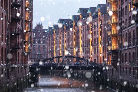 Winter at Hamburg Speicherstadt Stock Image - Image of tide, harbour ...