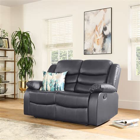 Sorrento Grey Leather 2 Seater Recliner Sofa | Furniture Choice