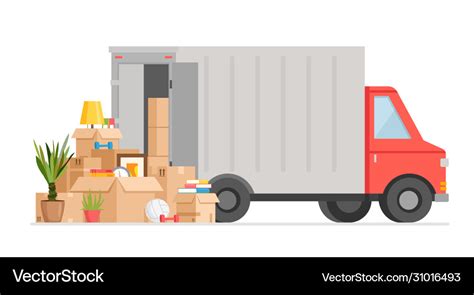 Cartoon Delivery Truck - Premium Vector Cartoon Delivery Truck Van With Man Courier Yellow Truck ...