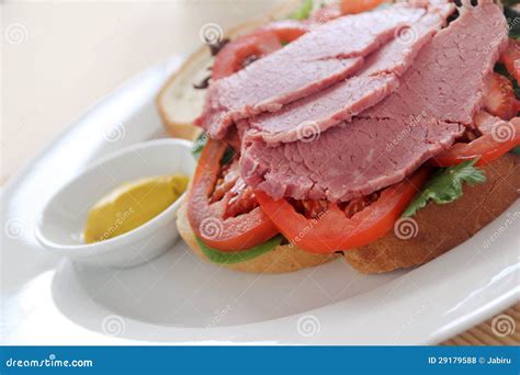 Corn Beef Sandwich stock photo. Image of cuisine, lettuce - 29179588