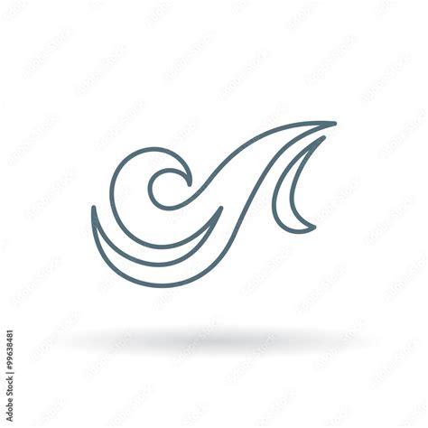 Wind icon. gust of wind sign. Air symbol. Thin line icon on white ...