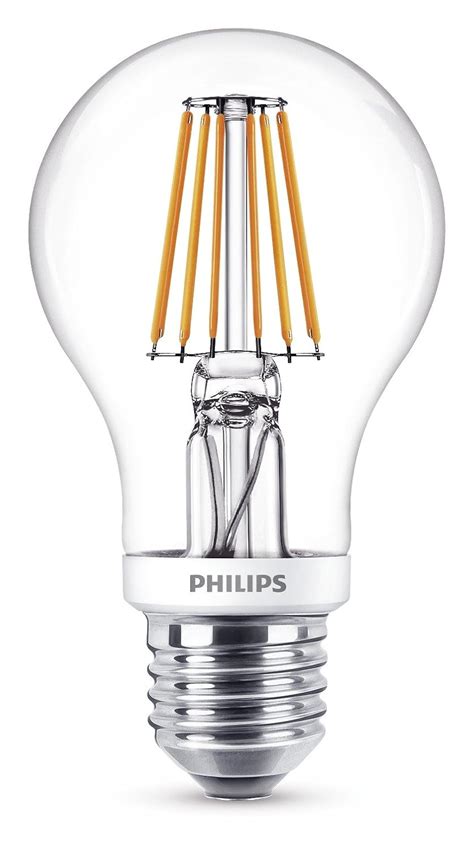 Philips LED Classic Dimmable E27 Edison Screw Clear Filament Light Bulb ...