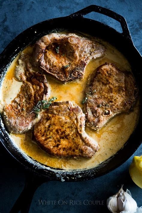 Braised Pork Chops Recipe in Milk Dijon Mustard Sauce