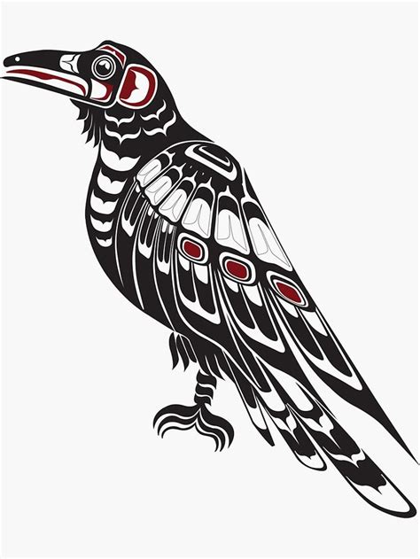 Pacific Northwest Raven native american salish formline art Crow Sticker by cascadiadesigns ...