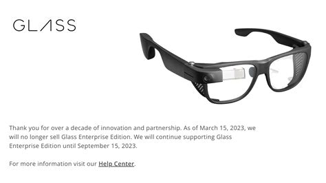 Google ceases sales of Glass Enterprise Edition with support ending in ...