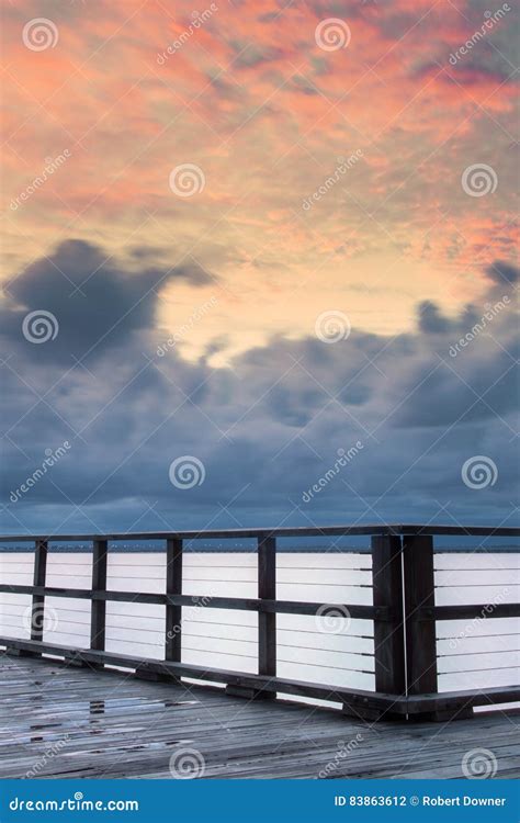 Woody Point Jetty at Sunset Stock Photo - Image of australia, fishing ...