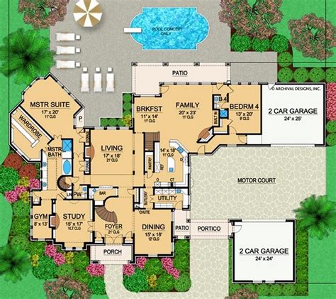 Valencio Estate House Plan | Mansion floor plan, House plans, Dream ...