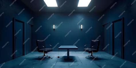 Premium Photo | Empty police interrogation room typical setting for investigations and ...