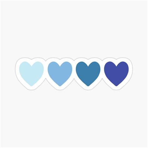 "Blue hearts" Sticker for Sale by Creationly | Aesthetic stickers ...