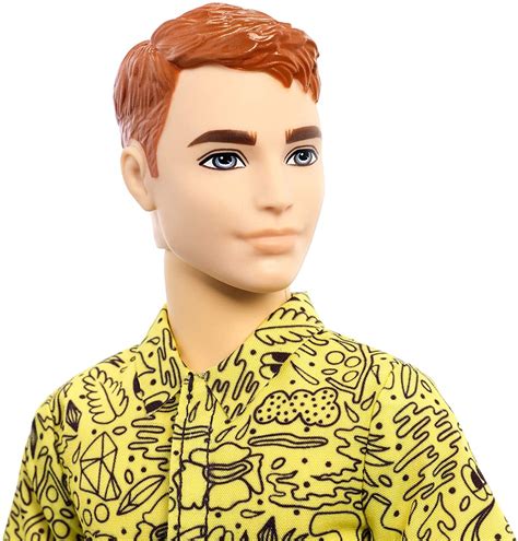 Barbie Fashionistas Ken Doll 139 Red Hair and Graphic Yellow Shirt