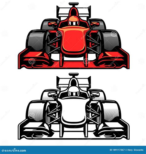 Formula Car Race Front Side View Stock Vector - Illustration of competition, hand: 189117367