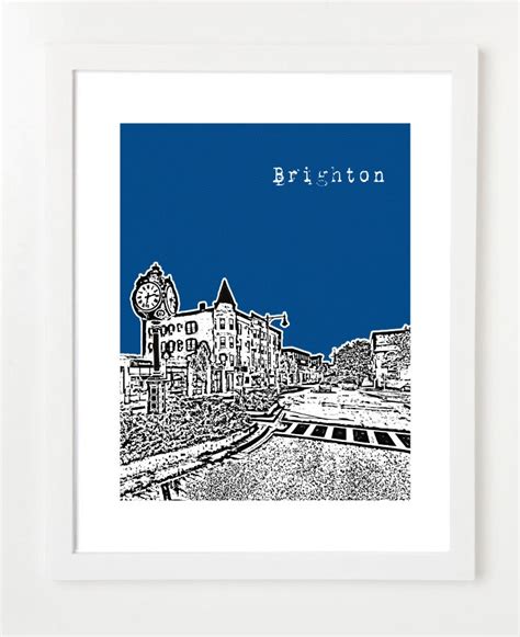 Brighton Boston Art Print Brighton Center Brighton Poster | Etsy