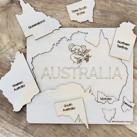 Australia Map Puzzle — Wood Puzzle, Timber Puzzle, Craft, DIY, Custom ...