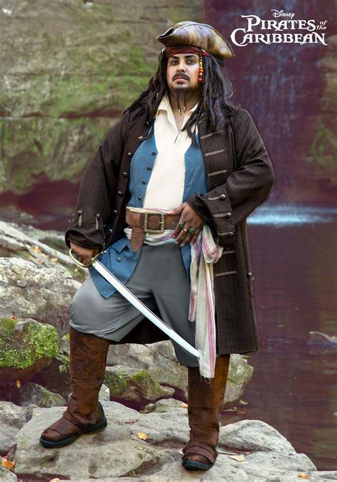 Plus Size Men's Deluxe Jack Sparrow Pirate Costume