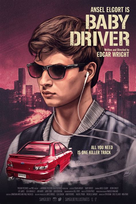 Baby Driver movie poster by Sam Gilbey | Baby driver, Movie posters ...