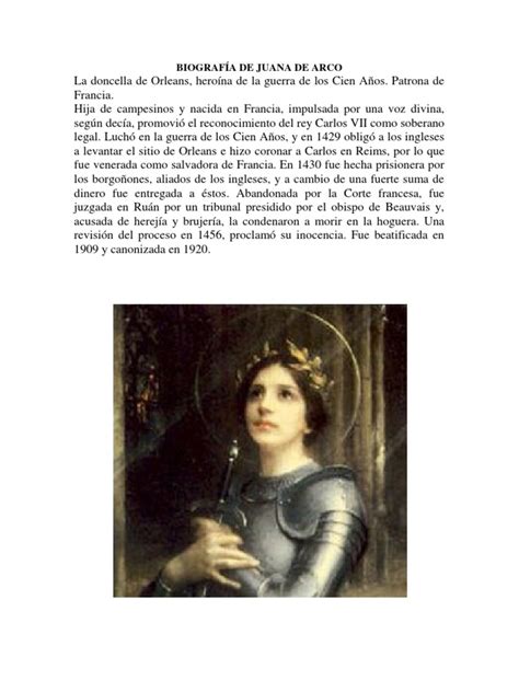 Biografía de Juana de Arco | PDF