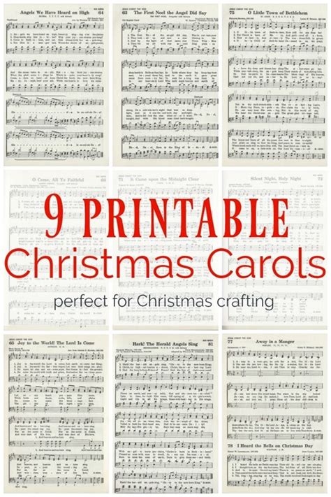 Christmas music ornaments and free printable Christmas carols