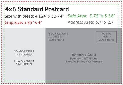 4x6 Standard Postcard bleed margins | Postcard template free, Postcard template, 4x6 postcard