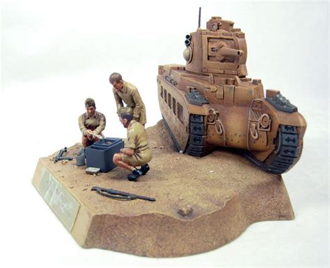 Corgi Forward March - Schaal 1/32 - Diorama British Matilda Tank crew dismounted - Battle of El ...