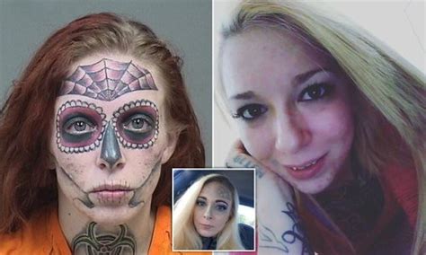 Woman who went viral with wild FACE TATTOOS in 2018 mugshot celebrates ...