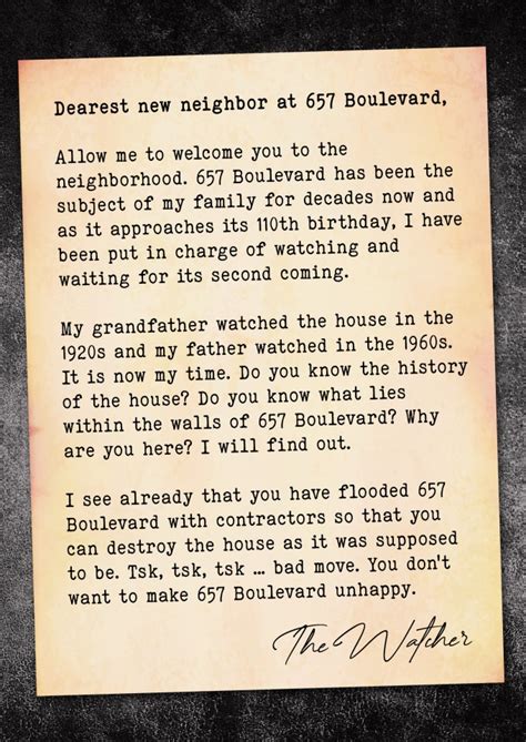 Inside creepy The Watcher letters which taunted the family and thanked them for bringing 'young ...