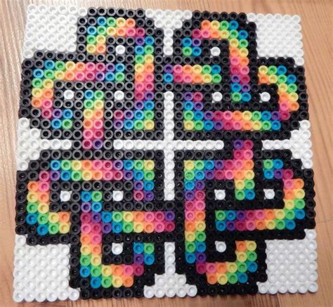 2 Large Heart Perler Bead Art Coasters | Perler beads, Perler beads ...