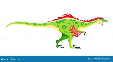 Cartoon Raptor Dinosaur Isolated Comical Character Stock Vector ...