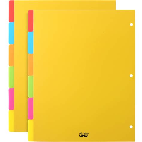 Buy Mr. Pen- Binder Dividers, 6 Tab Dividers, Pack of 2 Sets (12 Dividers Total), Dividers ...