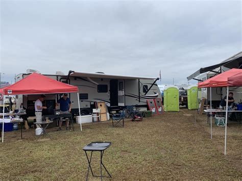 This is how you camp in the infield at Talladega. Came to a party and a race is about to break ...