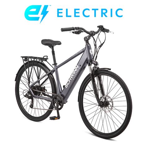 Schwinn 700c Bay Ridge Hybrid Electric Bike for Adults, 7 Speeds, 250w Ebike Motor, Gray ...