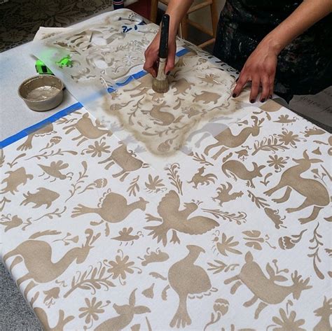 Otomi Folk Art Wall Stencil | Stencil diy, Diy tablecloth, Stencils wall