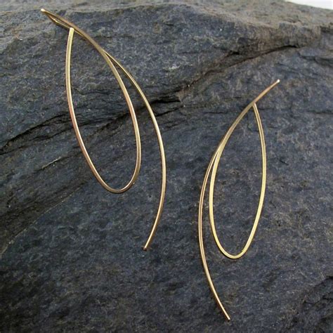 Long Gold Hypoallergenic Earrings Contemporary Minimal - Etsy