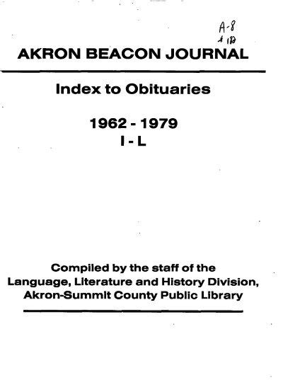 AKRON BEACON JOURNAL - Akron-Summit County Public Library