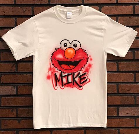 Elmo Custom Airbrush T-Shirt | Airbrush t shirts, Custom shirts, Custom ...