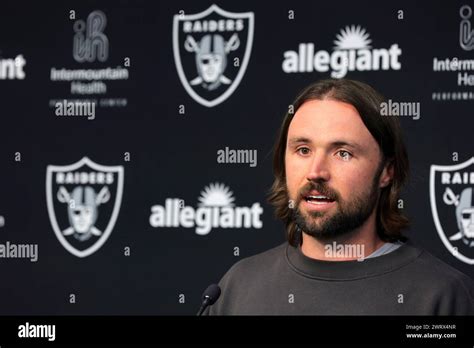 Las Vegas Raiders quarterback Gardner Minshew II speaks during an NFL ...