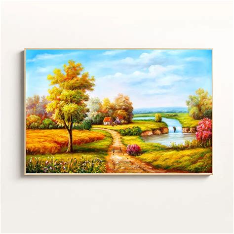 Aliexpress.com : Buy Autumn Natural Landscape Oil Painting Print on ...