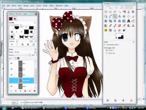 Coloring Anime Drawings on Gimp - Part 5 - Eyes - YouTube