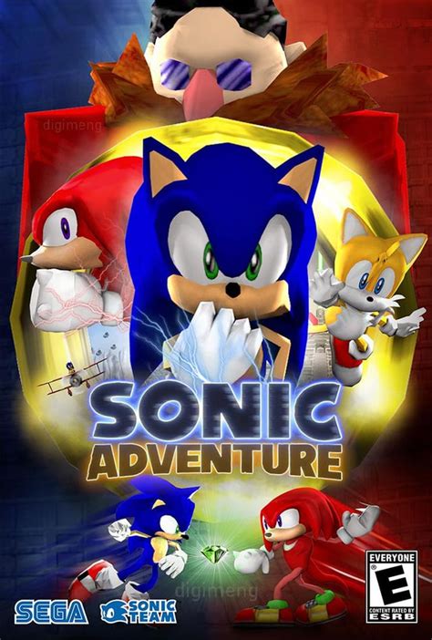 [OC] I made a modern Sonic Adventures cover in style of the Sonic The Hedgehog 2 movie poster ...