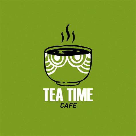 Premium Vector | Tea time cafe logo