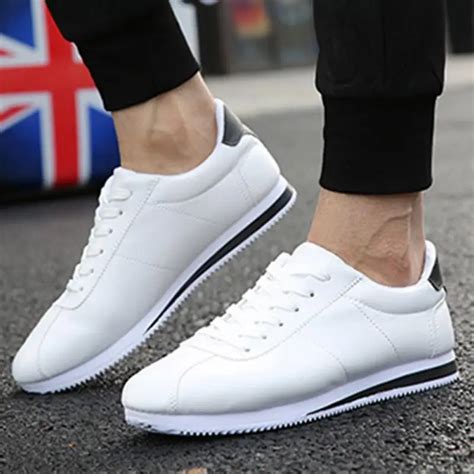 Men's PU shoes man's sneakers shoes man shoes platforms heel rubber insole-in Walking Shoes from ...