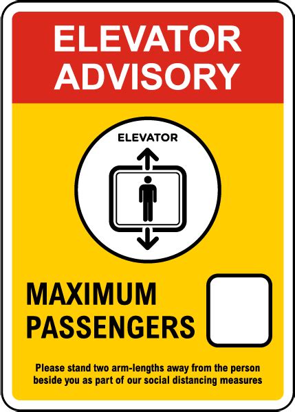 Elevator Advisory Maximum Passengers Sign - Save 10% Instantly