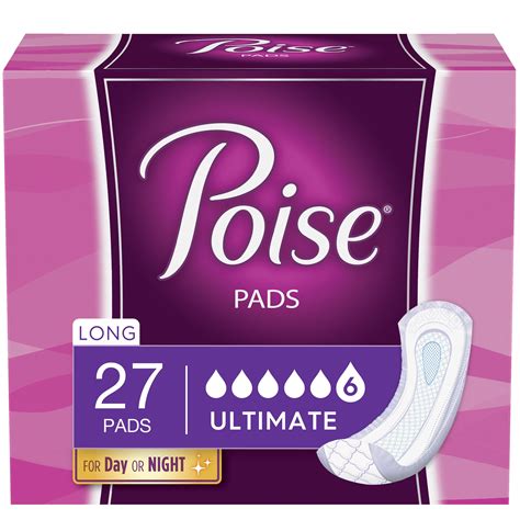 2 Pack Poise Incontinence Pads for Women, Ultimate Absorbency Long ...