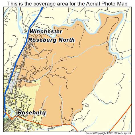 Aerial Photography Map of Roseburg North, OR Oregon