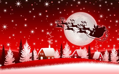 Silhouette of Santa Claus and reindeer HD wallpaper | Wallpaper Flare